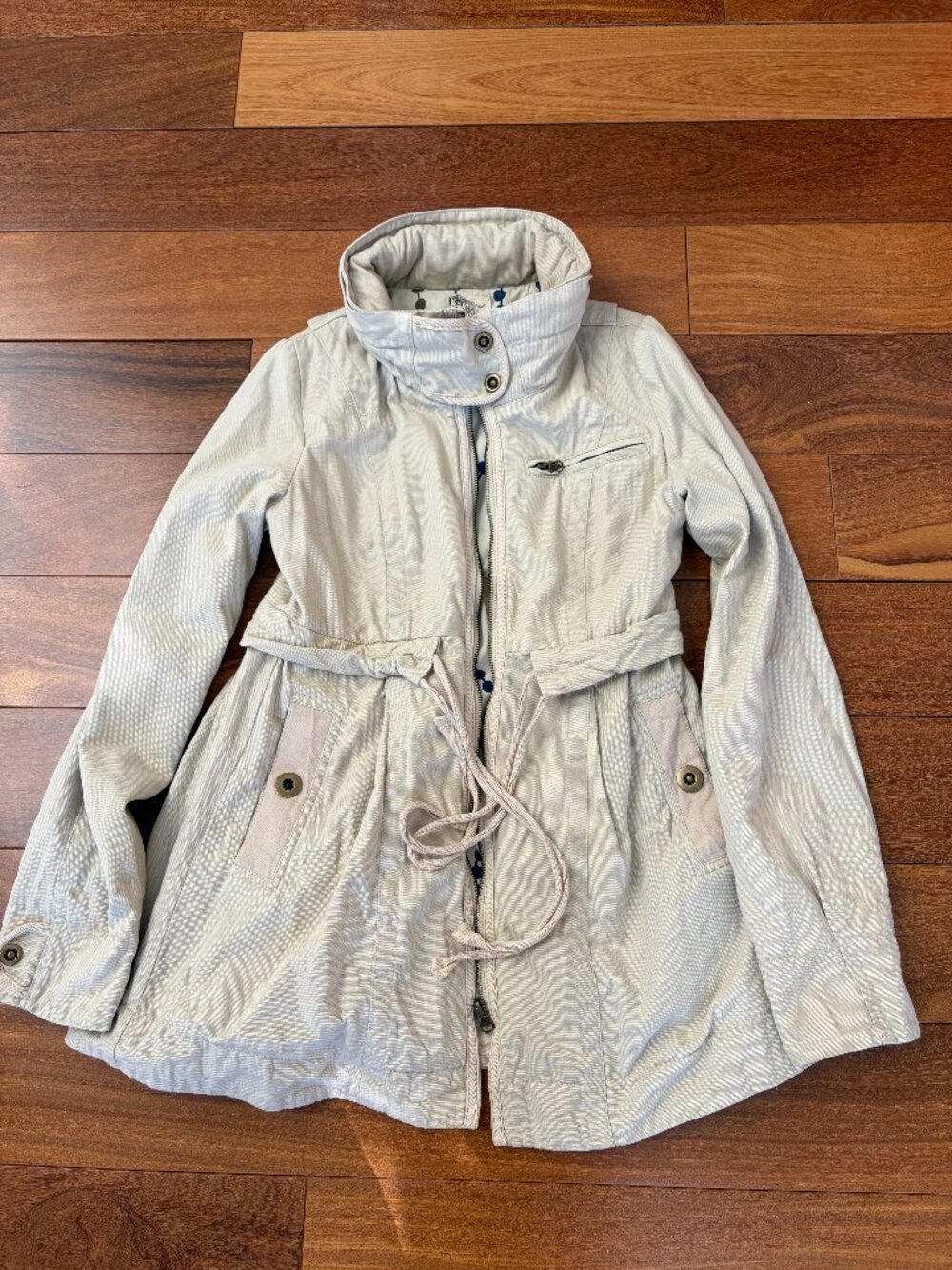 Anthropologie Tulle funnel neck collar utility jacket large whimsygoth Indie